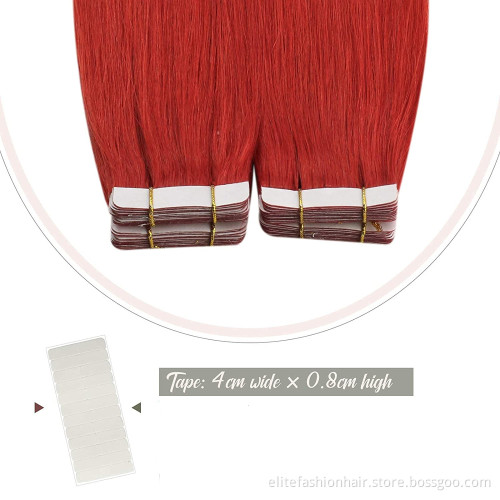 Silky straight high quality double drawn colored Tape human hair extensions Tape-in Hair extension tape weft hair extensions